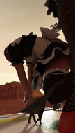giantess clothed high_heels multiple_sizes spaceship game maid_uniform twister multiple_giantesess digital_render dinosaurs velocity-vektor