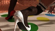 giantess clothed high_heels multiple_sizes game giantesses maid_uniform twister digital_render dinosaurs velocity-vektor
