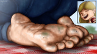 feet butt soles unaware ant picnic on_sole spotlaight foot_landscape