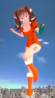 giantess city mega brunette boots jets leotard digital_render diane_(seven_deadly_sins) purple-eyes