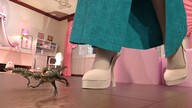 giantess clothed high_heels dress dinosaur running indoors bedroom digital_render velocity-vektor