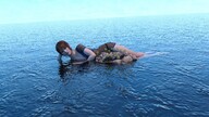 giantess clothed ocean island lying_down digital_render velocity-vektor
