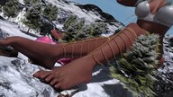 giantess feet wings barefoot bra shoes train mountains dark_skin anklets digital_render velocity-vektor slipers