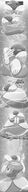 breasts drawing giantess comic monochrome butt cleavage high_heels huge_breasts breast_expansion gloves dress magic outdoors disney cinderella earrings dialogue uneven_growth tsuyoshi-kun juneartcraft19