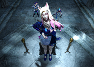 growth giantess ahri digital_render jinx_(league_of_legends) leagueoflegends cat-ears