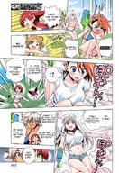 bikini drawing giantess wings manga comic color red_hair water_gun blue_bikini bikiny yuuna-sans_ghost_inn chisake karura