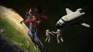 breasts giantess earth giga space black_hair butt destruction planet brunette multiple_sizes boots sitting giantesses mask costume astronauts space_shuttle spacesuit scarf digital_render janet_van_dyne ms_marvel sitting_on_planet marvel_comics kamala_khan the_wasp hand_on_knees justasfmusername