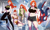 breasts drawing giantess giga city mega large_breasts long_hair destruction crossover cleavage buildings green_eyes smiling gloves red_hair boots sitting underboob shorts star_wars giantesses bodysuit vehicles outdoors freckles costume braid ships giant_girl top new_york_city belt ripped_clothing lightning jumpsuit bracelet empire_state_building hands_on_hips sitting_on_building zipper attack_of_the_50_foot_woman angelgts mary_jane loincloth bare_legs spider-man marvel_comics the_wasp bare_midriff earth_20052 metal_bikini giant_woman_squad orange_haircolor earth_2620