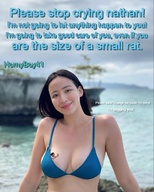 bikini gentle giantess collage micro beach ocean story shrunken_man between_breasts