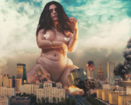 giantess collage nude panties destruction brunette kneeling explosion censored