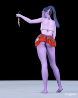 panties clothed handheld skirt elf mini_giantess shrunken_man night_elf skimpy_clothing digital_render
