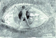drawing giantess nude monochrome eye shrunken_man eye_lashes hanging_on cheseya
