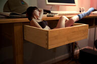 collage bra socks shrunken_woman home desk computer desk_drawer