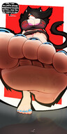 drawing panties feet blushing upskirt black_hair color blue_eyes barefoot tiny sweat foot_crush teasing cat_girl smelly june mspaintgts