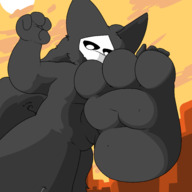 micro furry wolf anthro city giant male point_of_view changed dragotrashcan puro skull_head underpaw