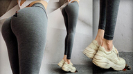 breasts giantess micro sexy feet macro butt butt_crush tiny shrunken leggings fetish unaware hot kink