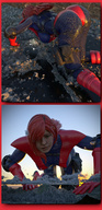 breasts giantess giga city mega large_breasts long_hair butt destruction ocean buildings gloves red_hair boots crawling looming mountains costume giant_girl belt digital_render mary_jane spider-man marvel_comics earth_20052 ci0 justasfmusername