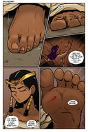 giantess comic black_hair long_hair clothed barefoot story dress foot_crush guireyart10