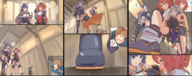 handheld blue_hair shrunken red_hair looming stroll grabbing granblue_fantasy sigure_dd142 unaware_giantess gran_(granblue)