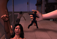 giantess nude mega aroused long_hair handheld brunette carg chell portal digital_render