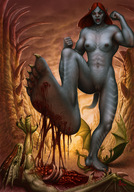drawing crush dragon color barefoot anime blood gore foot_crush demoness cruel drangu-shur point_of_view