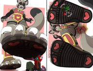 drawing crush furry blushing comic color giant male low_angle paws sandals foot_crush shrunken_man cruel ninja mspaintgts mug mitch