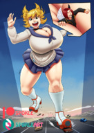 giantess destruction cleavage huge_breasts spokle skates