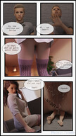 gentle pussy upskirt pubic_hair stockings domination story dress shrunken_man facesitting digital_render thomas_crumb