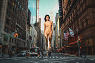 breasts nipples giantess collage nude pussy city black_hair buildings asian street navel walking shaven hornygiantess