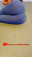 collage butt tiny sitting unaware non-nude floor microstudio
