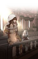 drawing gentle long_hair clothed brunette mini_giantess standing veil bare_midriff