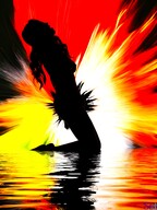growth giantess nude water kneeling silhouette digital_render sael