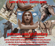 breasts giantess long_hair destruction clothed goddess domination shrunken sandals foot_crush advertisement digital_render game_of_thrones daenerys_targaryen