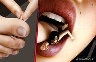 giantess feet vore comic mouth toes barefoot lips elf bbw shrunken_woman olympia digital_render ashkiiwolf