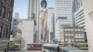 breasts nipples giantess crush nude city rampage brunette smiling day bus walking running vehicles panic screaming shaven dust debris hannah digital_render afraid lfcfan