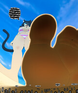 bikini drawing micro feet black_hair color blue_eyes beach barefoot low_angle unaware cat_girl june tinies point_of_view mspaintgts striped_bikini