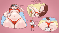 bikini breasts drawing color butt elf shrunken_man milf point_of_view looking_at_tiny hilda_(series) alfur johanna_(hilda) oofrowdy
