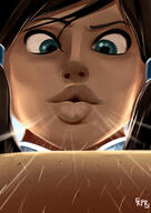 lips close_up cruel blowing korra legend_of_korra on_arm body_hair kisparlius arm_hair arm_landscape