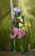 giantess fantasy handheld fairy stomping grass green_skin minutio