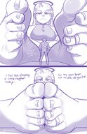 feet monochrome toes goddess slave teasing between_soles loodrick sadie_(loodrick)