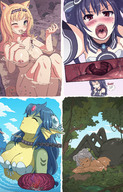 giantess karbo vore blushing sleeping felarya mawshot stomach minigirl open_mouth giantesses forest cat_girl swallowed point_of_view looking_at_viewer spider hot_spring hyperdimension_neptunia shantae willing_vore giga_mermaid maple nekopara miniguy shantae_(series) uni