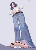 giantess toes jeans vampire minigirl shrunken_woman cruel under_foot black_toenails buttercupzoey