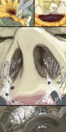 drawing micro city blonde comic destruction fairy short_hair nose shrunken_city panels inhaled nasal_vore hair_bun nose_hairs onioniogre tinker_bell