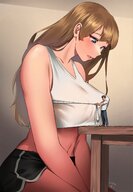 breasts gentle brunette shorts shrunken_man measuring kkasi00