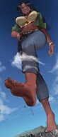 feet city mega destruction foot_crush cloud dark_skin kkasi00