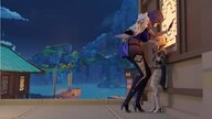 giantess size_difference large_breasts high_heels mini_giantess digital_render genshin_impact ivelacia