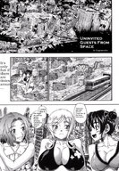 drawing giantess manga city mega monochrome destruction cleavage anime drawing_collage giantess_night giantesses uninvited_guests_from_space kagemusha