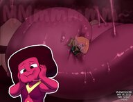 vore alien tongue wet saliva shrunken_woman inside_mouth red_skin steven_universe peridot lewdssonk navy_(steven_universe)