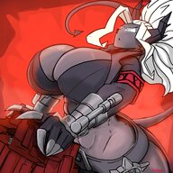 breasts giantess horns large_breasts demon hell iceoff2 helltaker judgement_(helltaker)