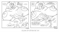 breasts giantess pussy comic cum shrinking shrunken_woman falling uneven_growth breast_milk hyper hyper_breasts cippy1997